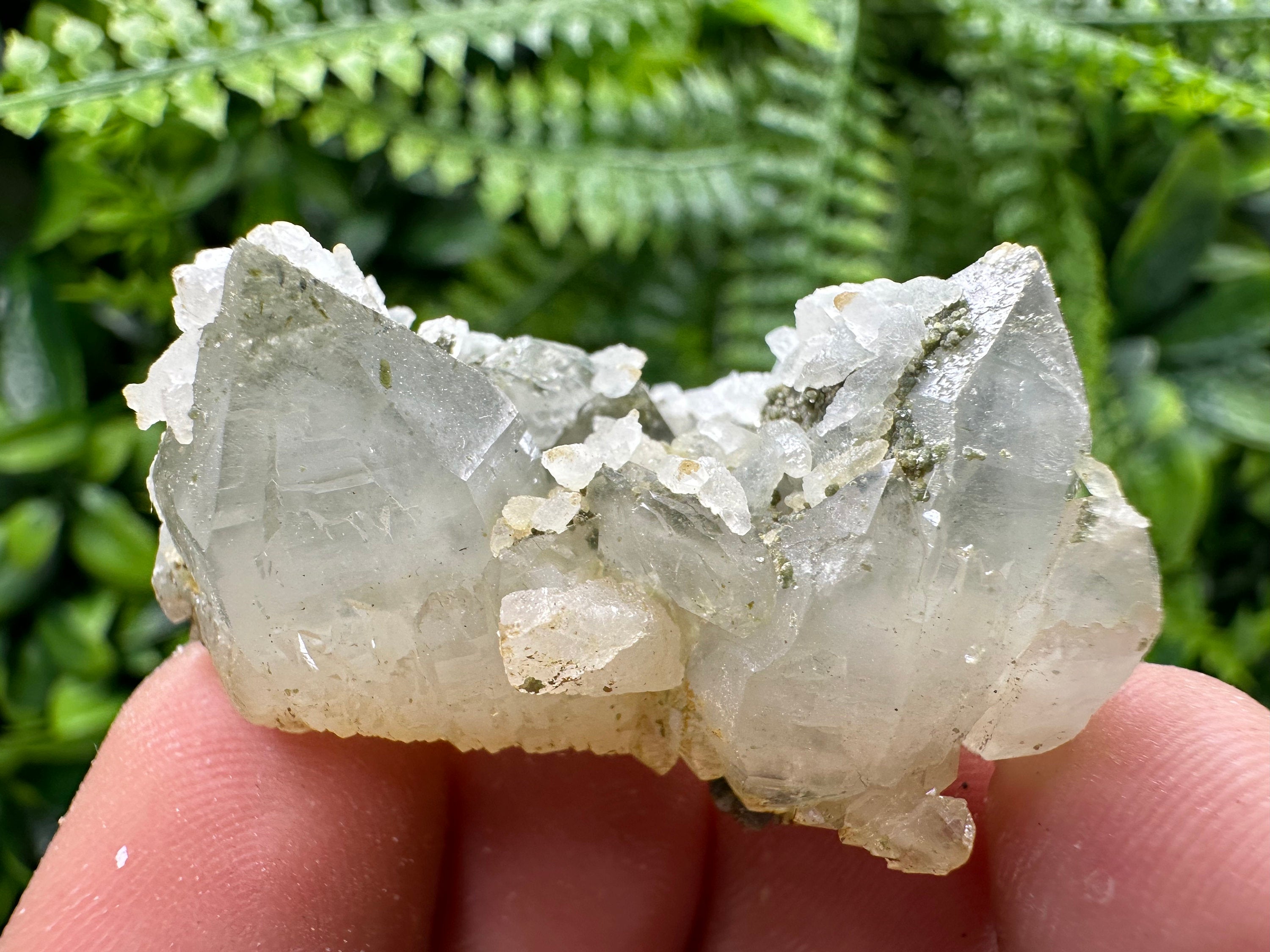 Transparent Quartz with Calcite, Djurcovo Laki Bulgaria Mineral Specimen