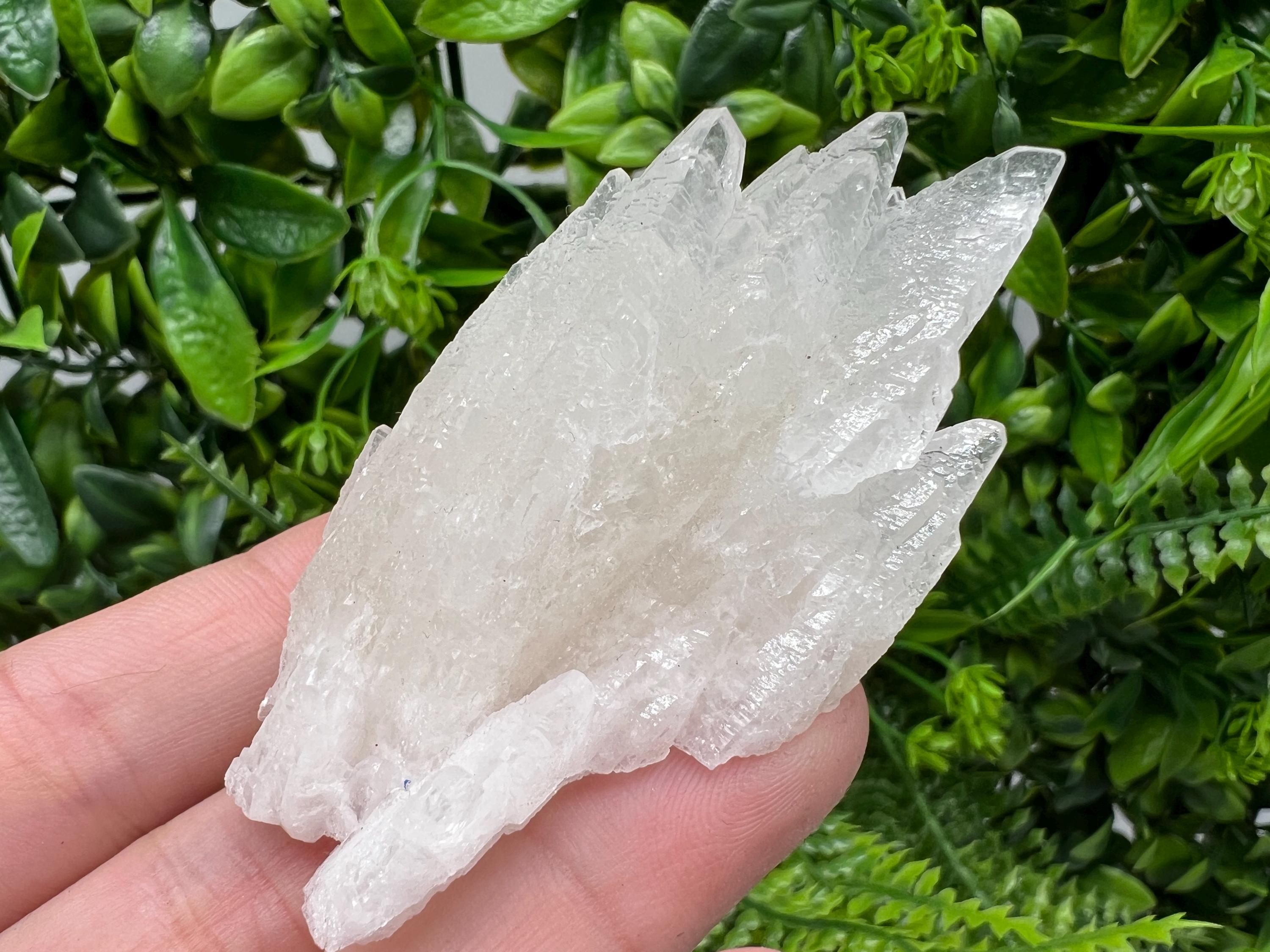 Calcite on Green Quartz: Djurcovo Mine, Bulgaria - Healing Crystal
