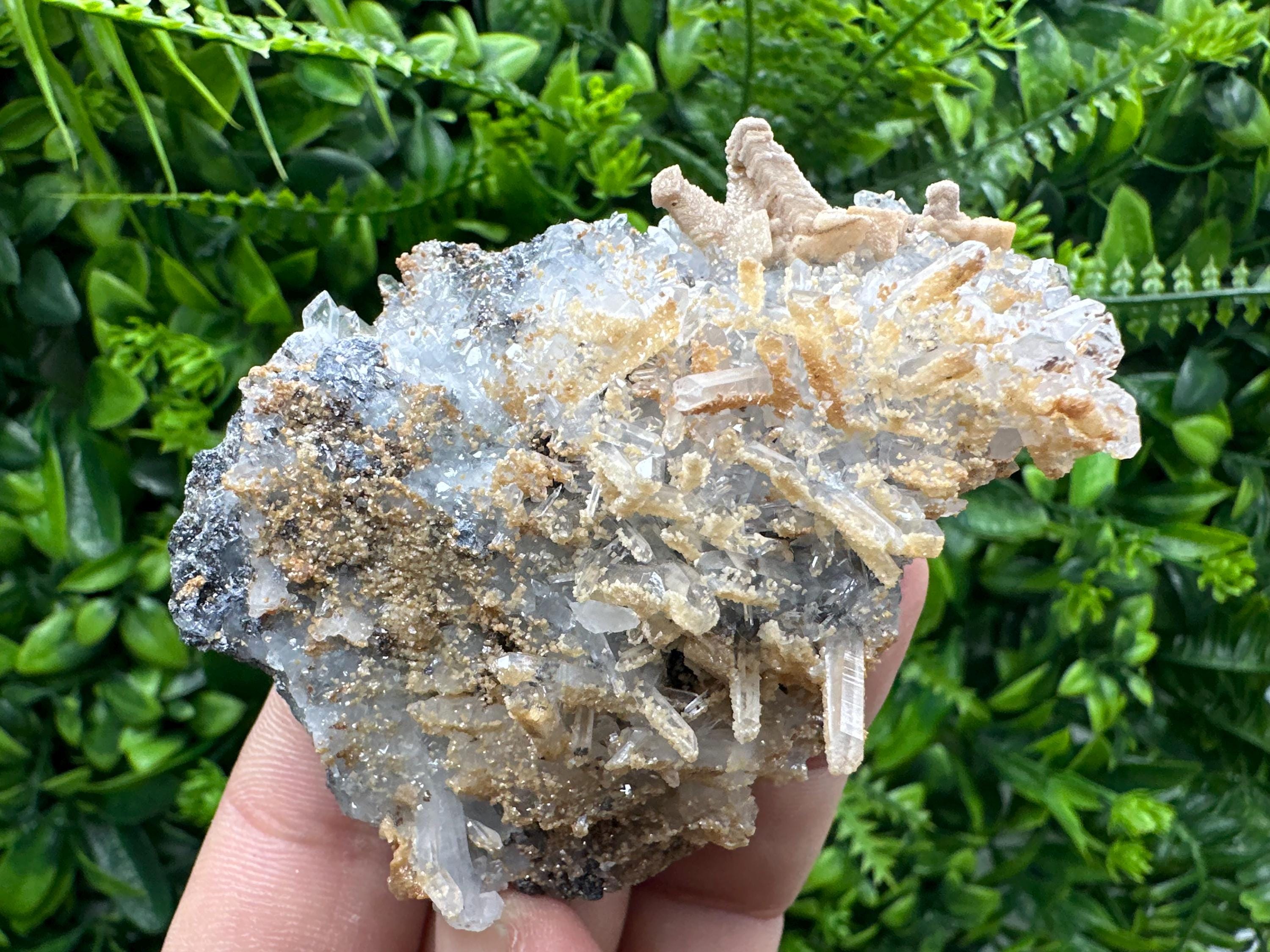 Quartz with Dolomite, Sphalerite and Galena Mineral Specimen