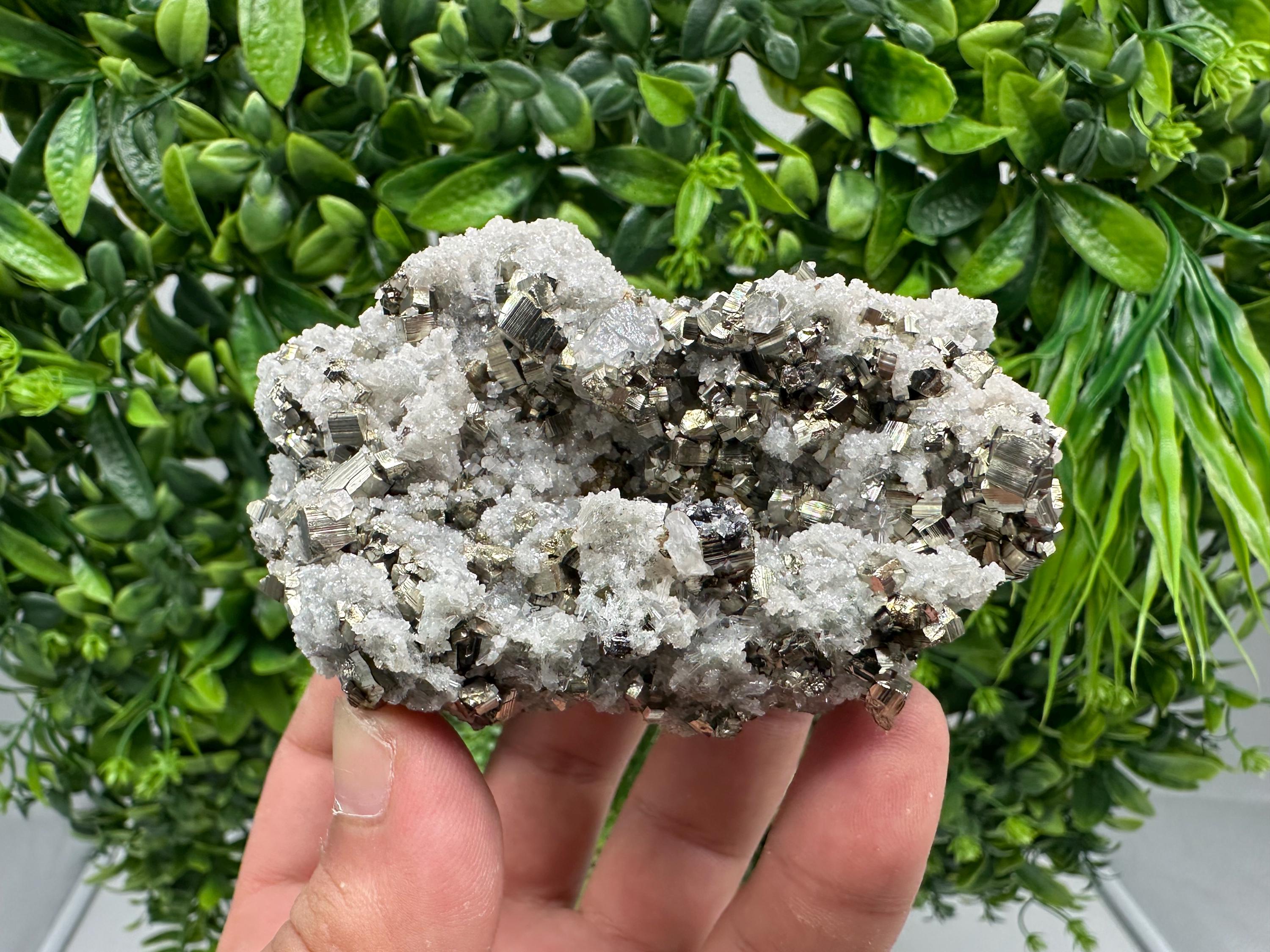 Stunning Pyrite on Quartz,Calcite from Borieva mine,Madan,Bulgaria,natural,collectible mineral specimen,home decor stone,collection crystal