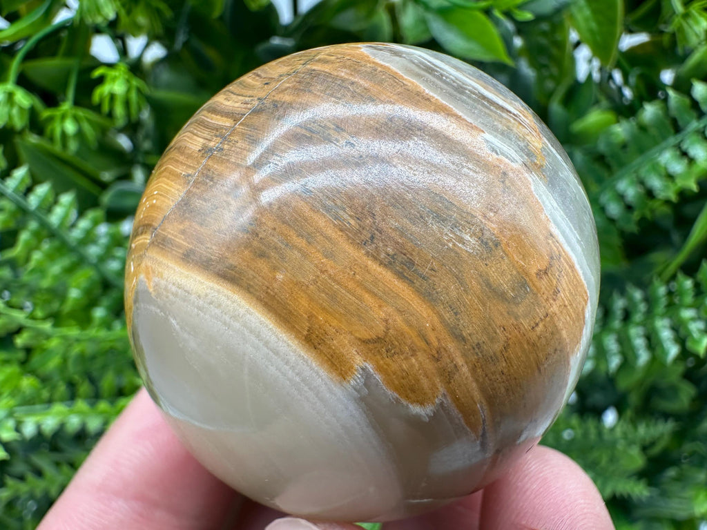 Green Onyx Sphere (5cm): Banded Calcite Healing Crystal