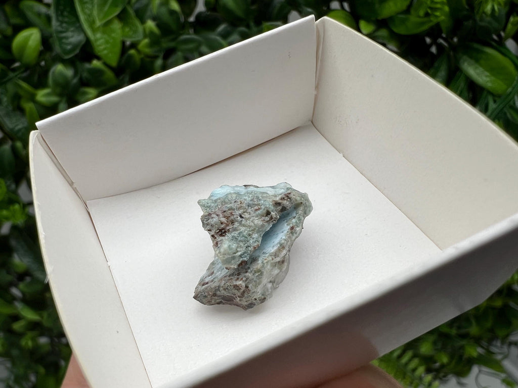 Rare Raw Larimar Specimen: Dominican Republic Crystal (20/15mm)