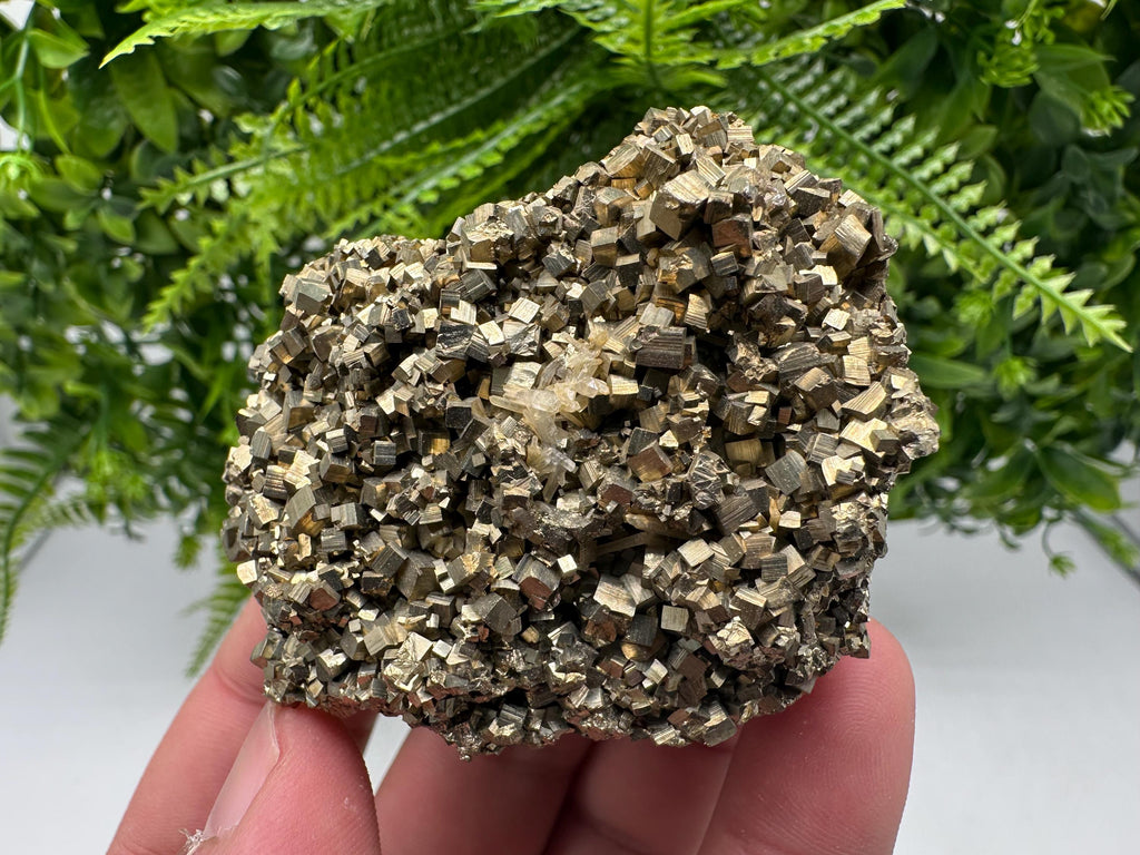 Rainbow Pyrite with Calcite, Natural Mineral Souvenir