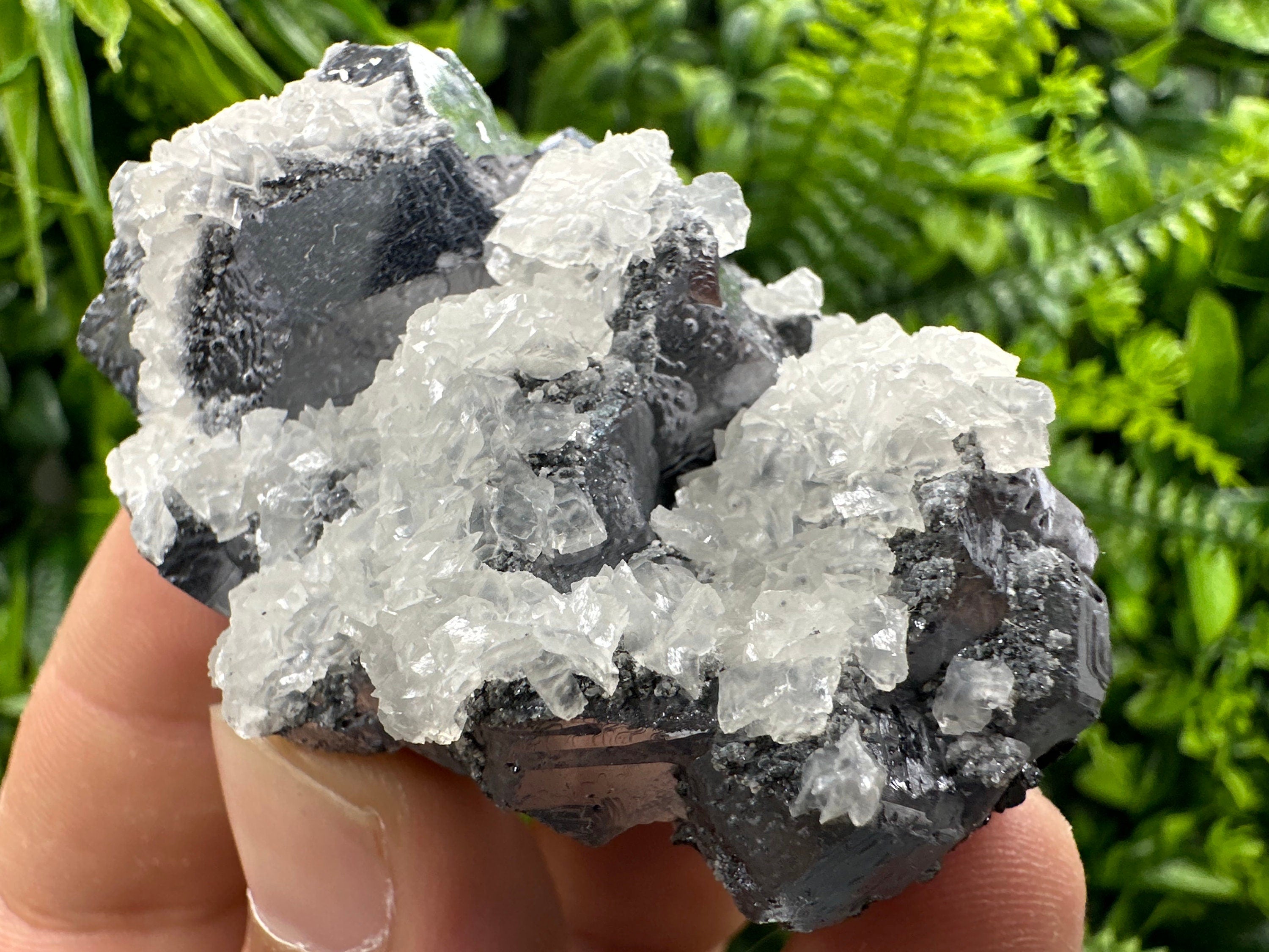 Galena with Calcite Cluster, Batantci Mine Mineral Specimen