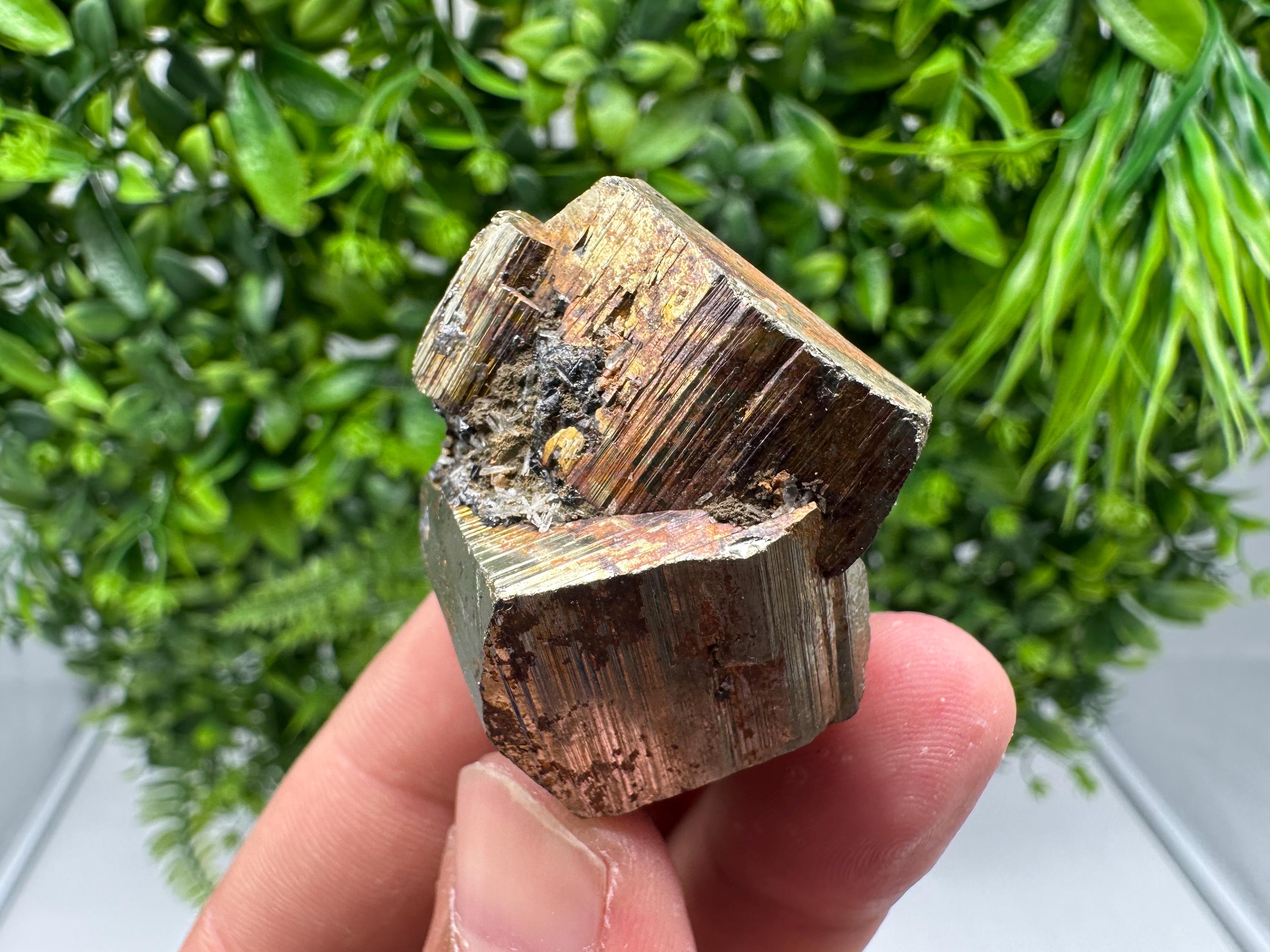 Wonderful Rainbow Pyrite whit Calcite,natural minerals souvenir Crystal,collection stone,rare minerals,home decor,Borieva Bulgaria