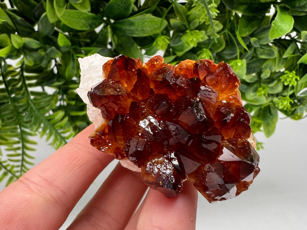 Citrine Crystal with Hematite Inclusions: Natural Phantom Cluster