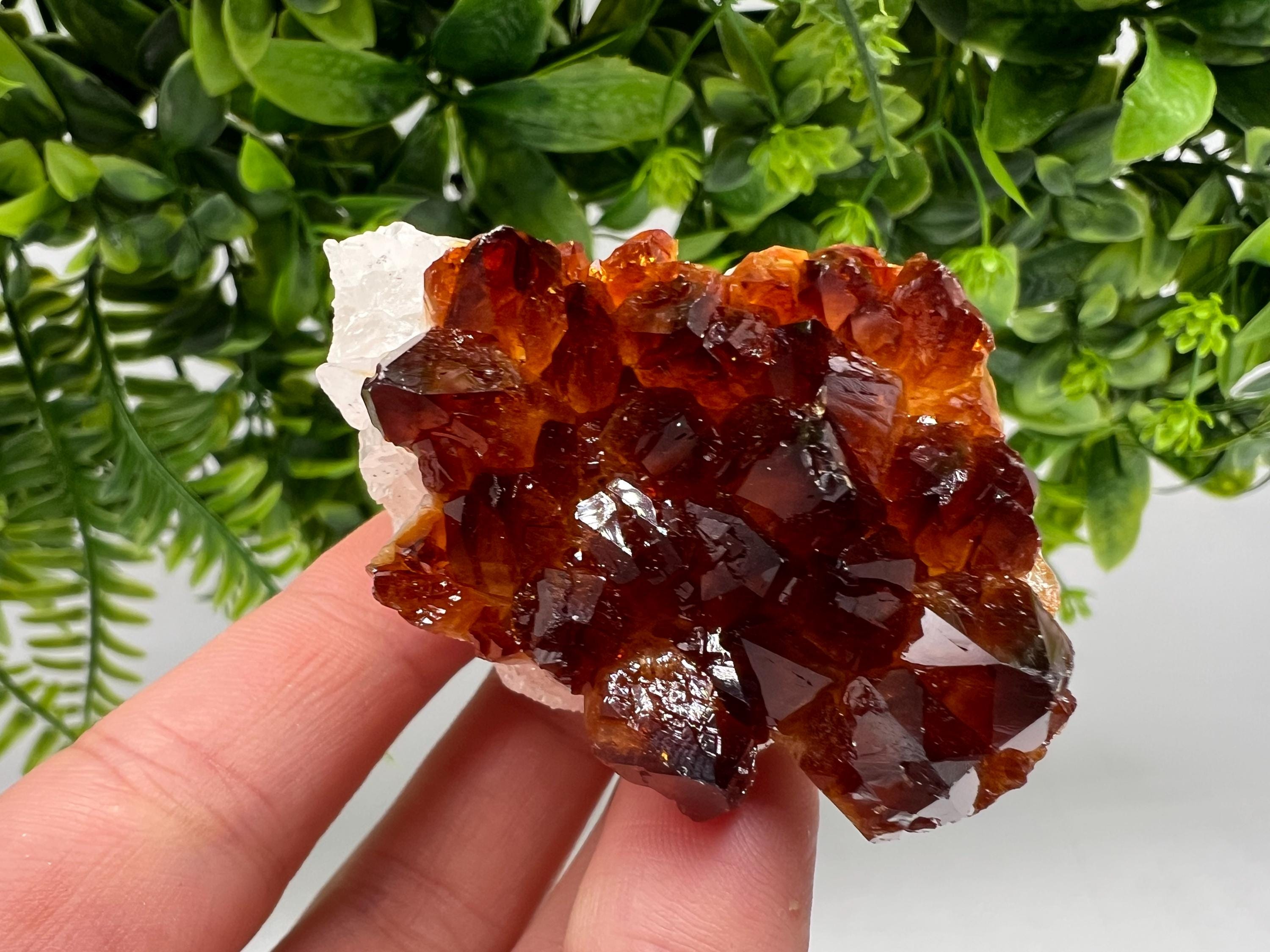 Citrine Crystal with Hematite Inclusions: Natural Phantom Cluster