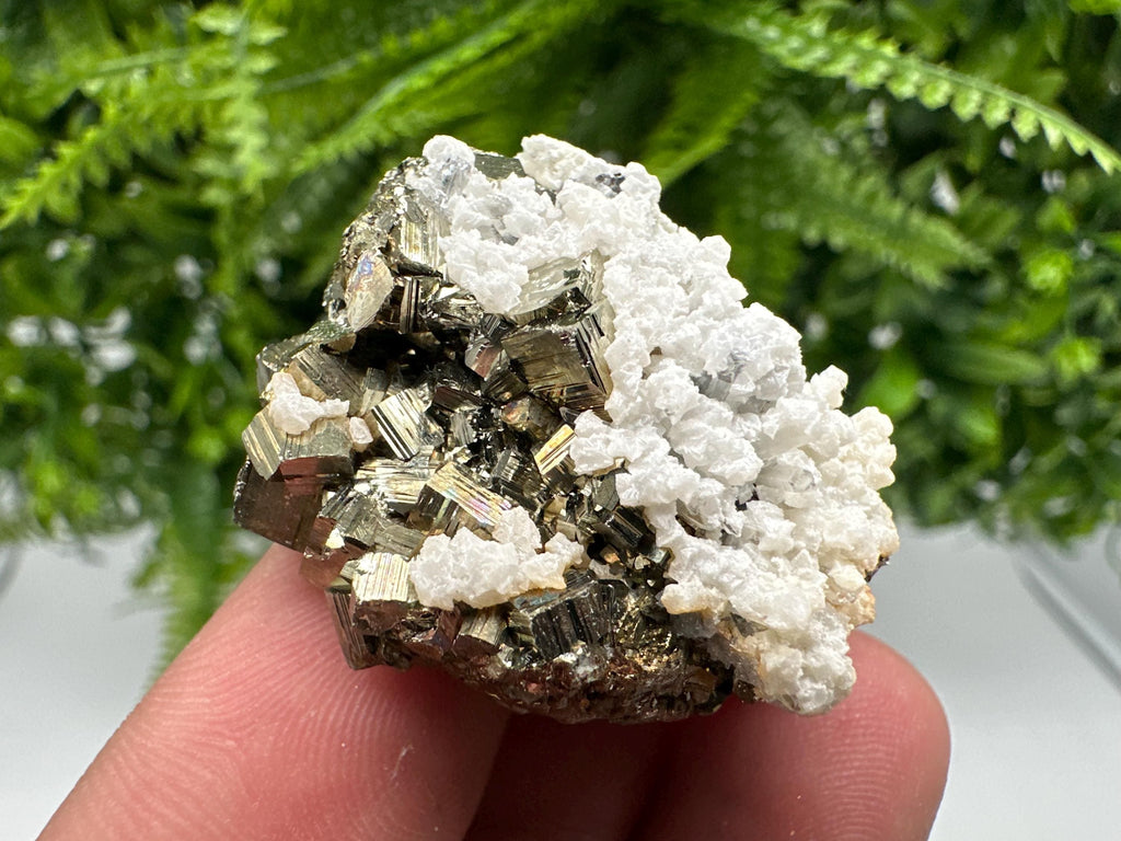 Rainbow Pyrite with Calcite, Natural Minerals Souvenir, Bulgaria