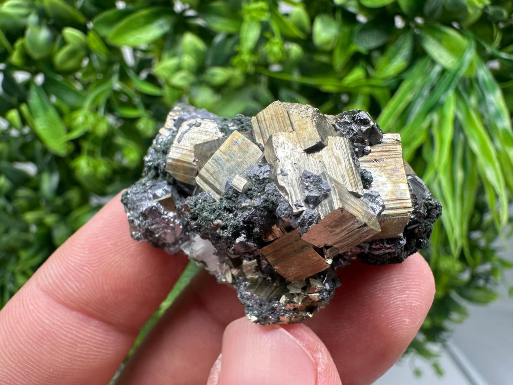 Rainbow Pyrite Siderite Mineral Specimen: Madan Bulgaria Collectible