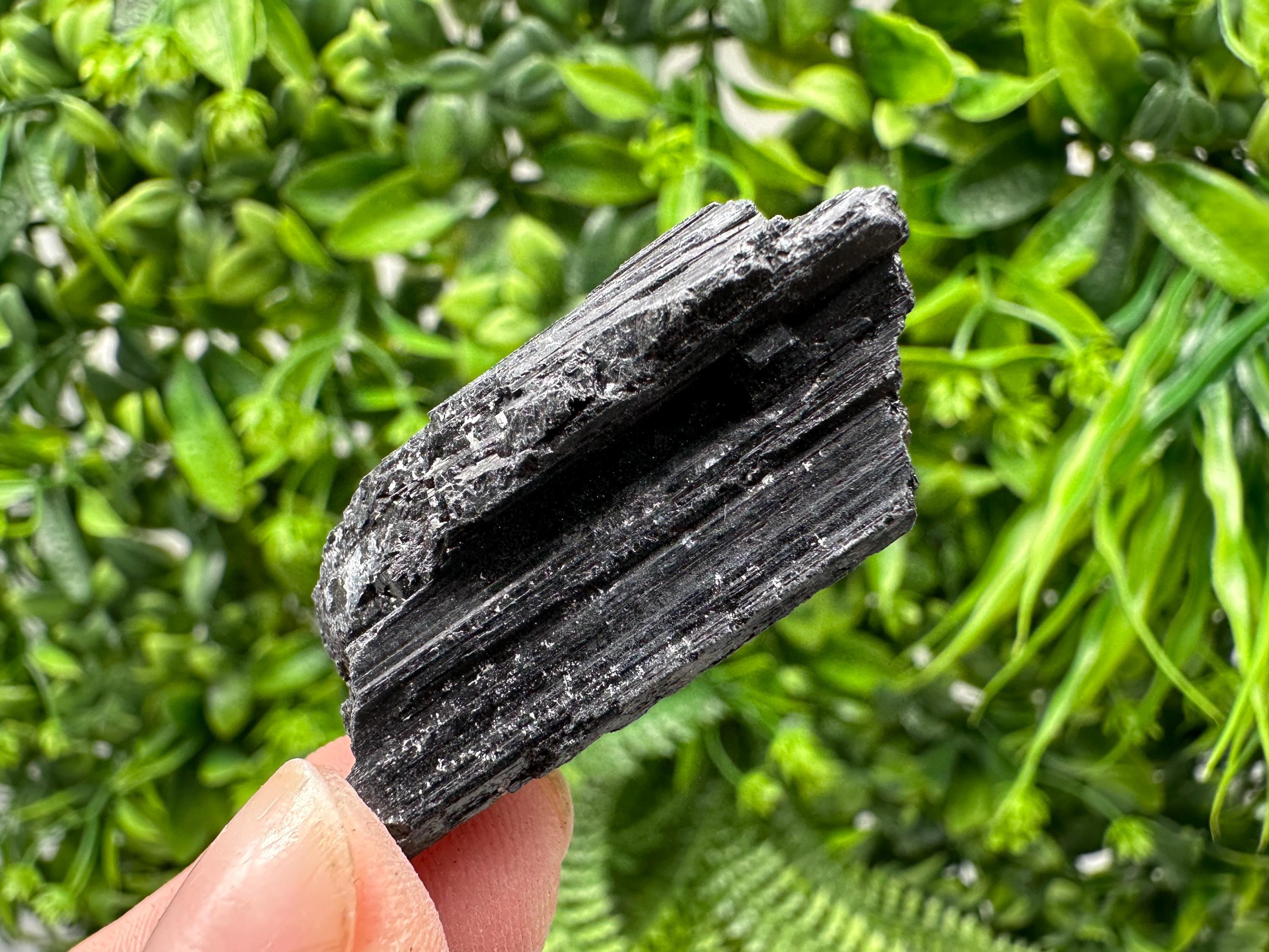 Natural Black Tourmaline Crystal – Raw Protective Stone, Healing Crystal, Grounding Mineral Gift