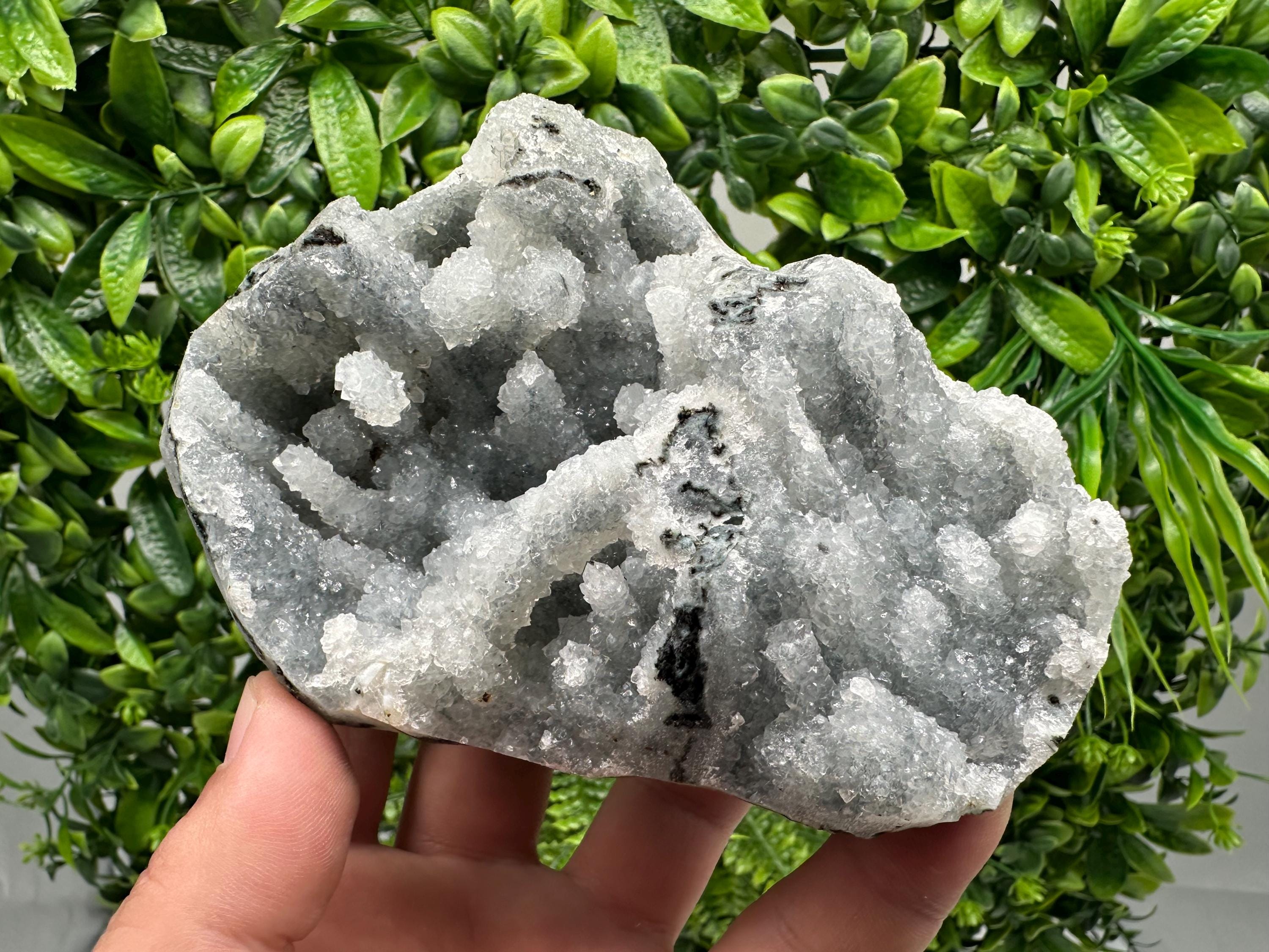 Natural Chalcedony Crystal Specimen, Indian Mineral Collection, Home Decor