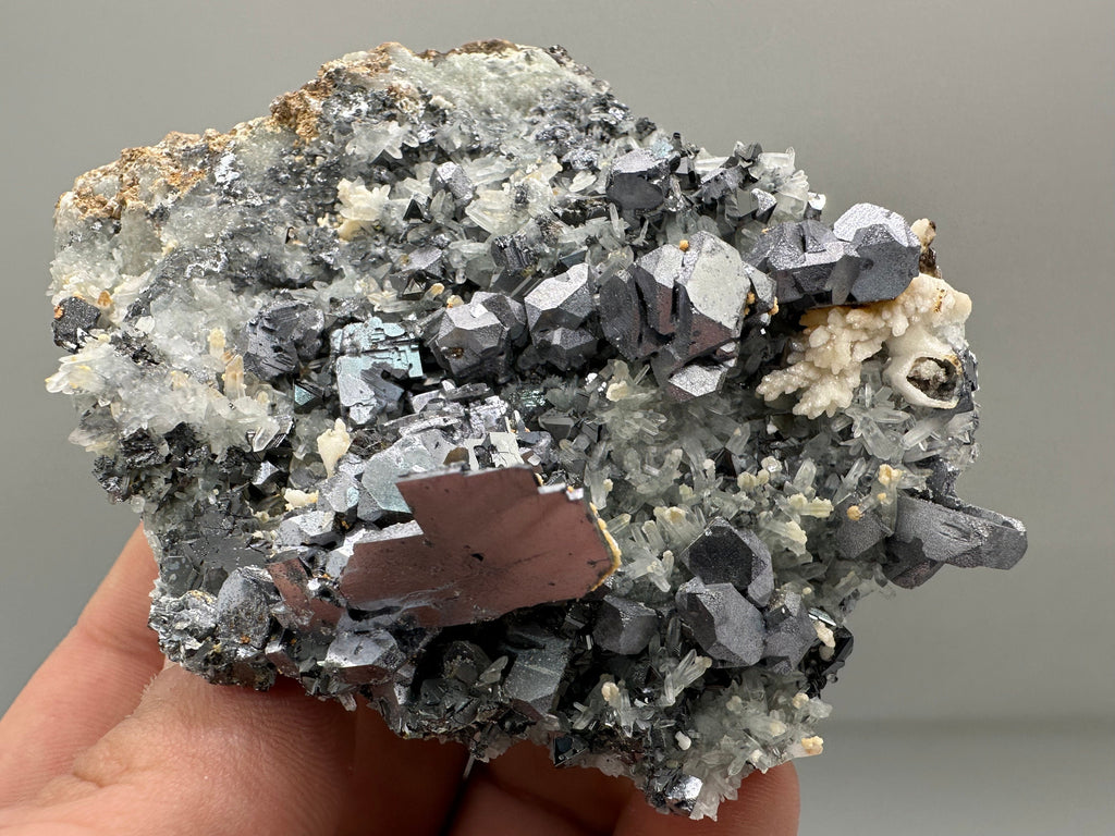 Skeletal Galena Mineral Specimen: Shiny Crystal Stone, Bulgaria