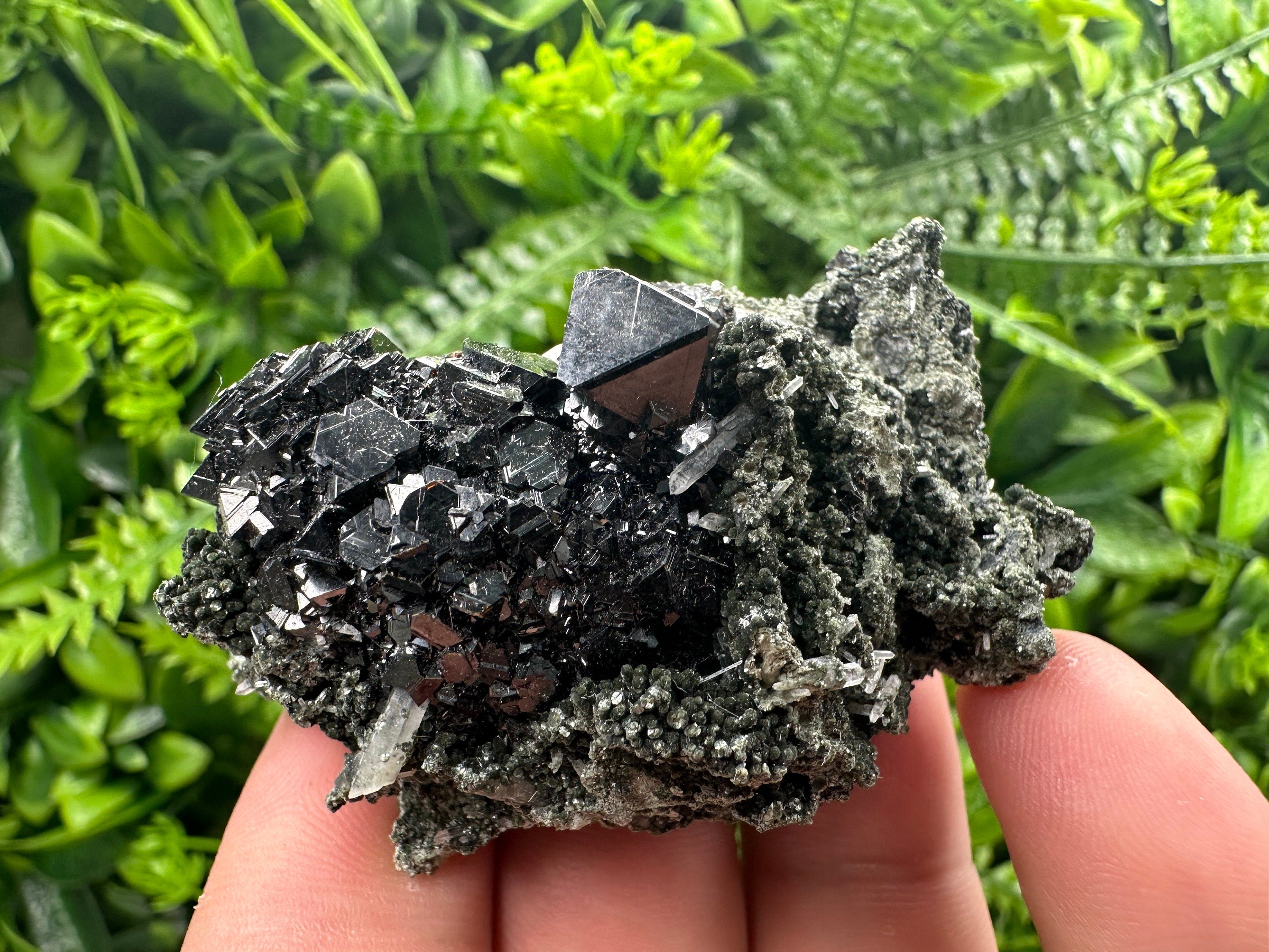 Sphalerite on Quartz Cluster, Bulgaria Mineral Specimen