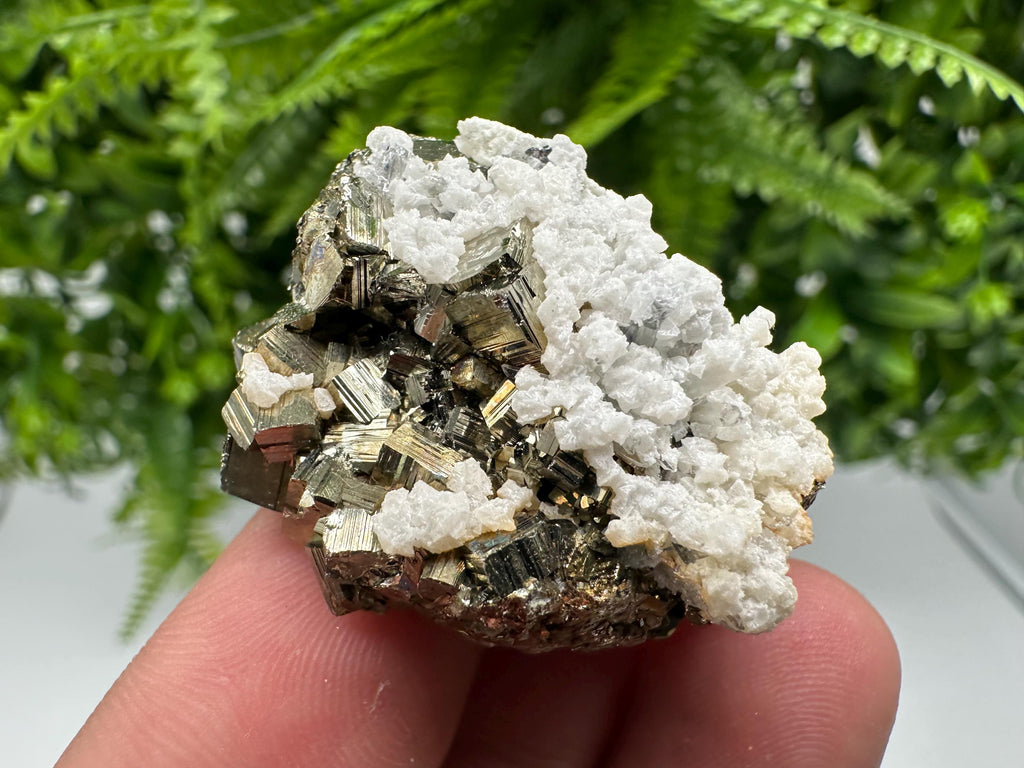 Rainbow Pyrite with Calcite, Natural Minerals Souvenir, Bulgaria