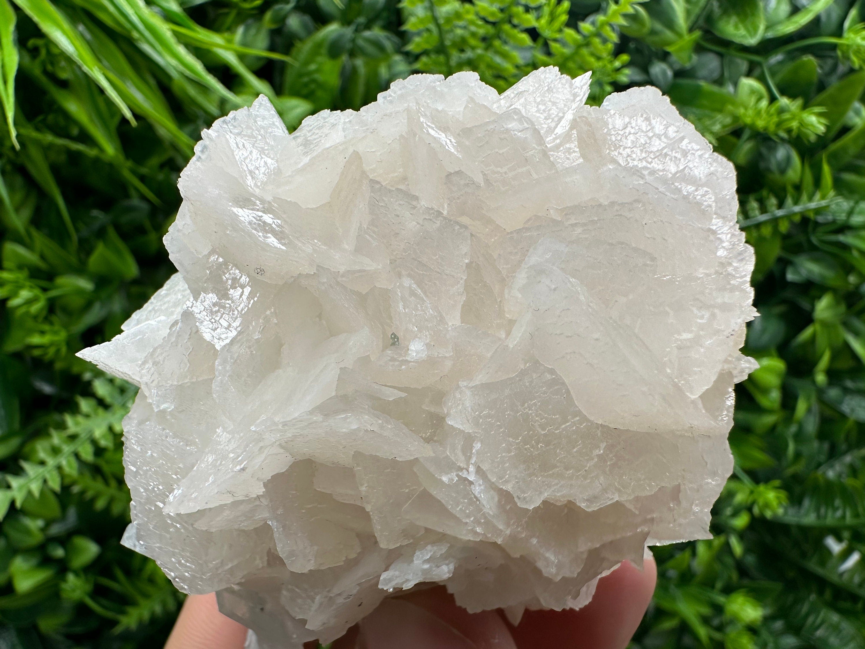 UV Calcite on Chlorite Matrix: Natural Mineral Specimen, Borieva Mine