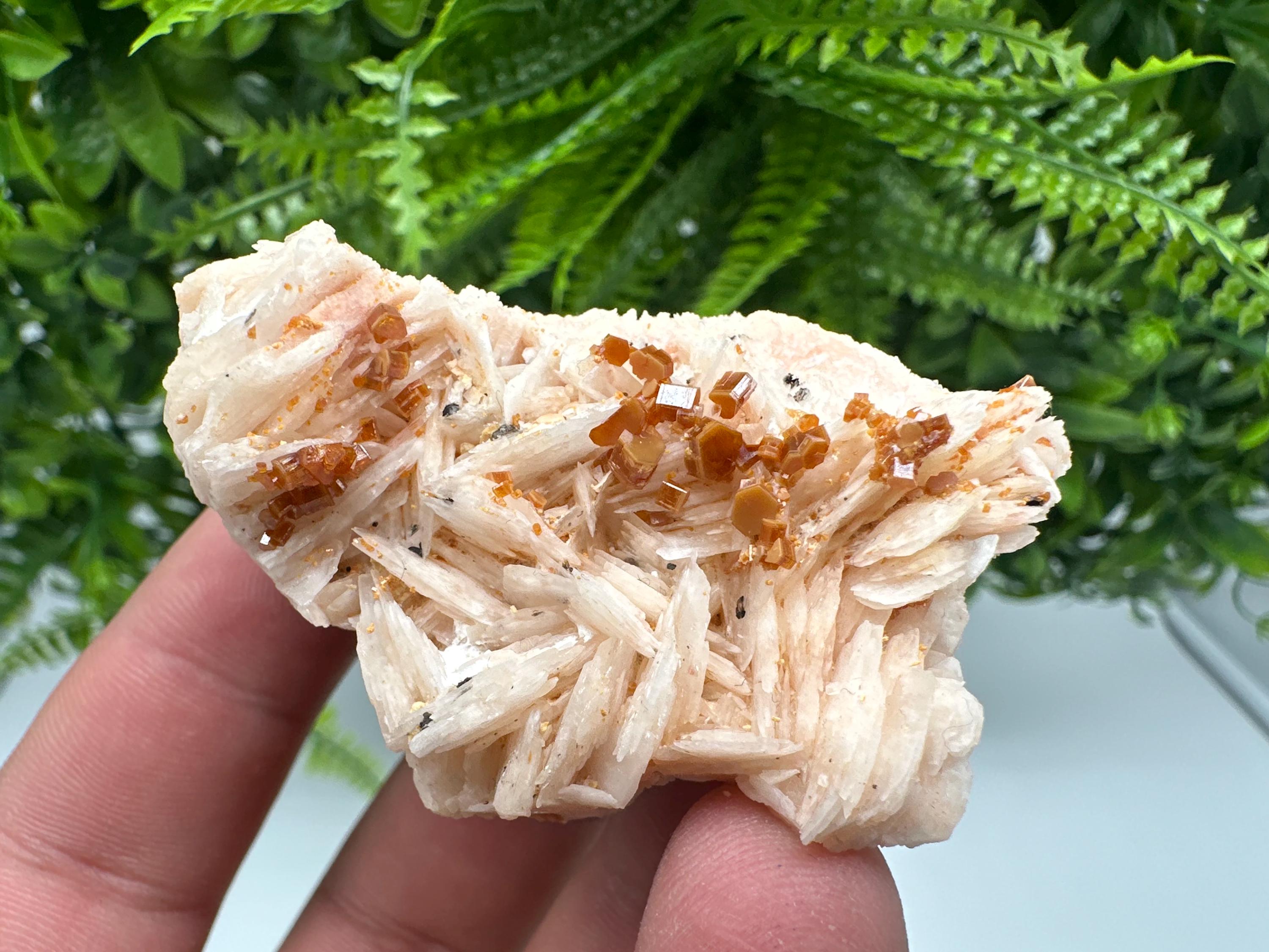 Red Vanadinite on Barite, Moroccan Crystal Specimen