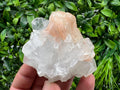 Apophyllite on Chalcedony Specimen: Natural Crystal from India