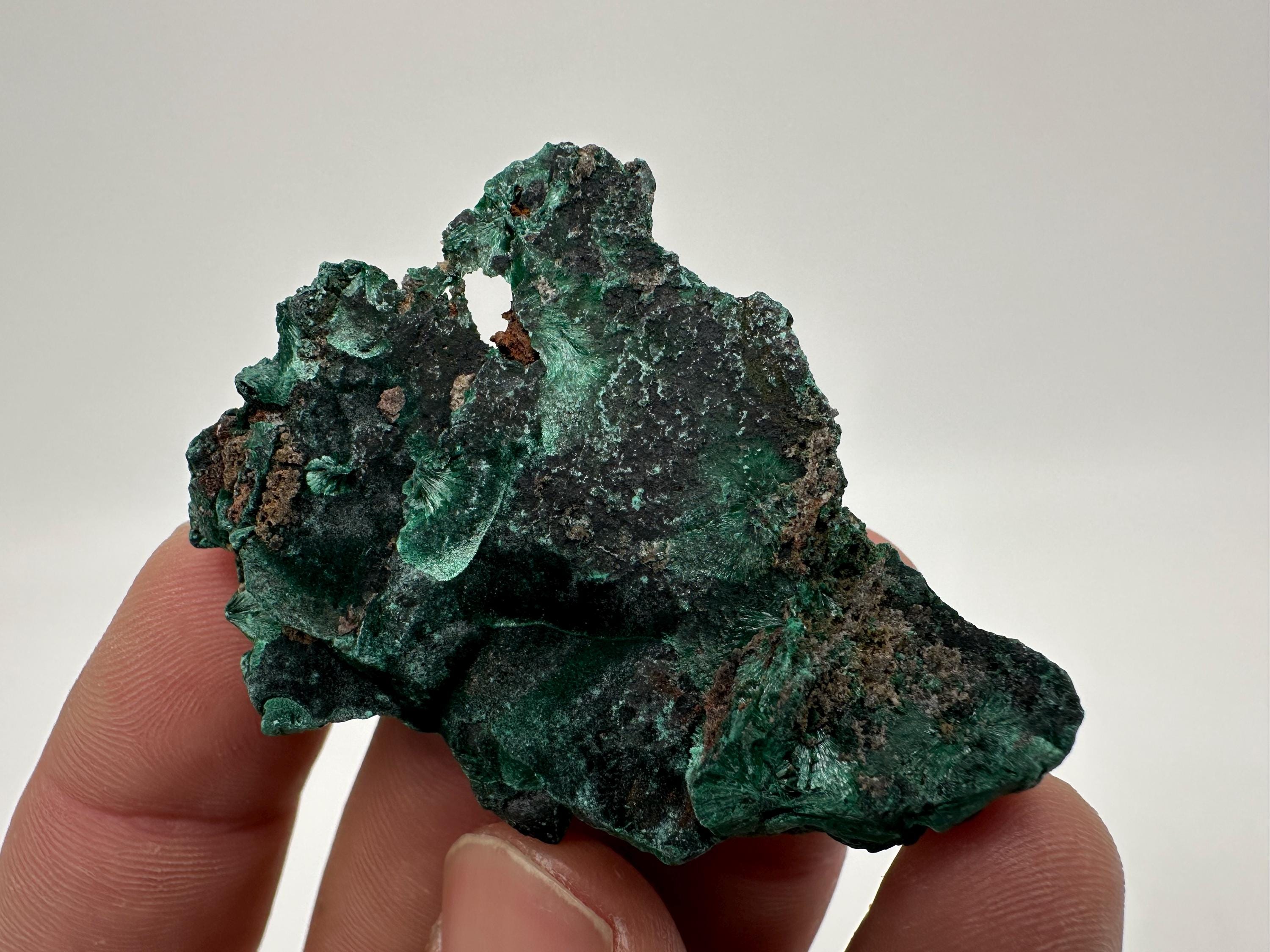 Green Polished Malachite Crystal, Congo Minerals Specimen (6/5cm)