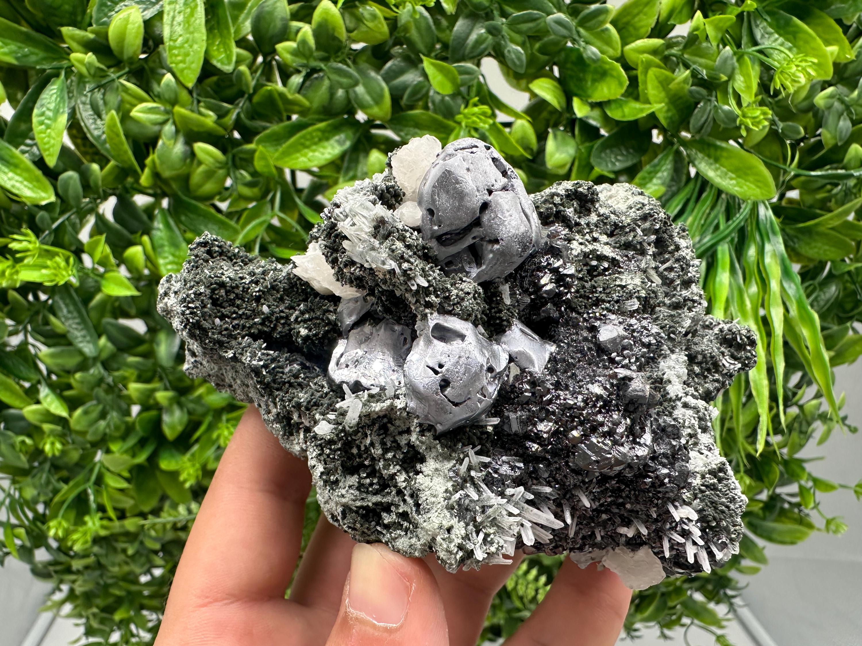 Galena Sphalerite Calcite on Quartz, Borieva Mine Bulgaria