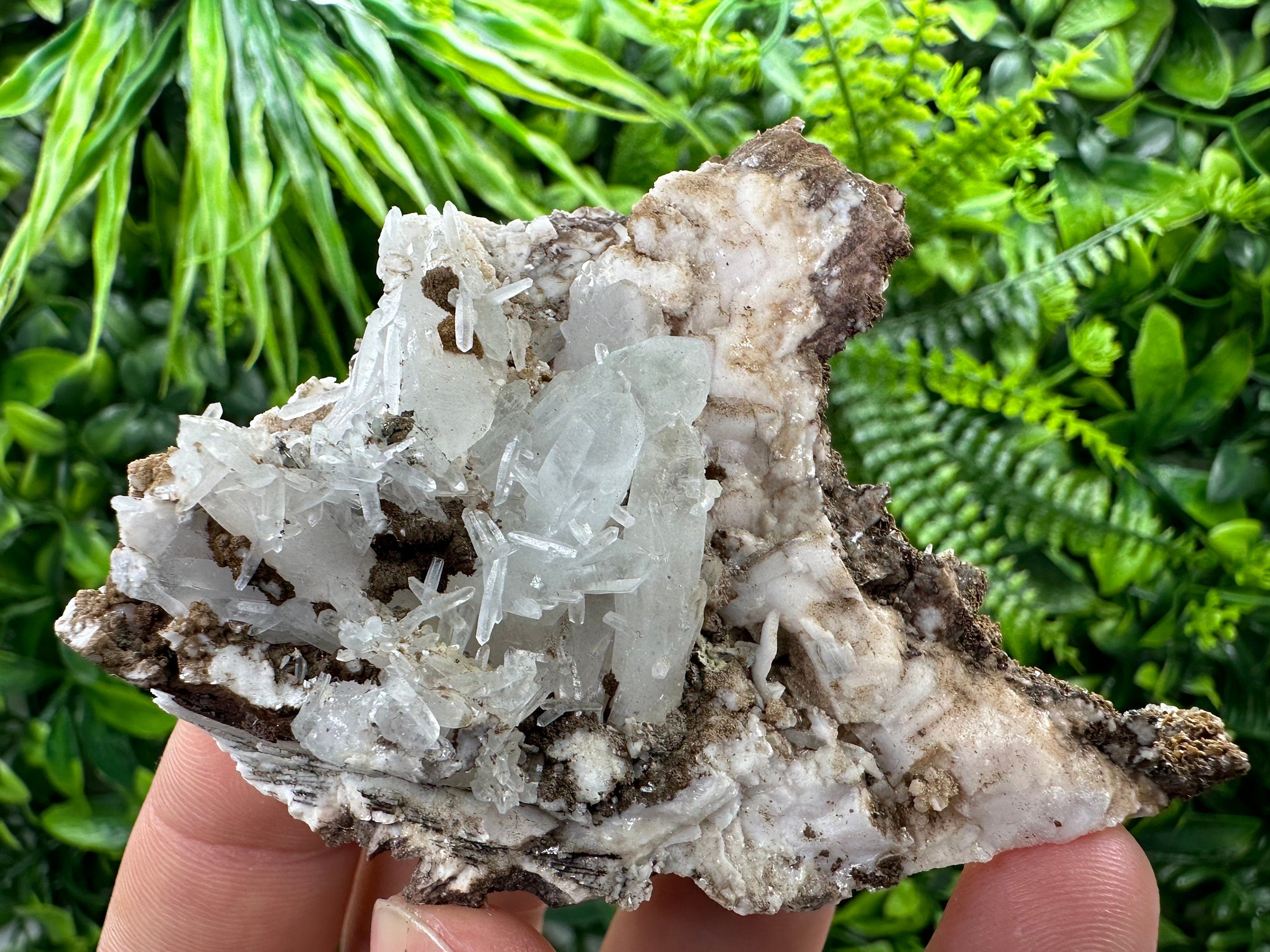 Chlorite Quartz on Rhodochrosite Mineral Specimen