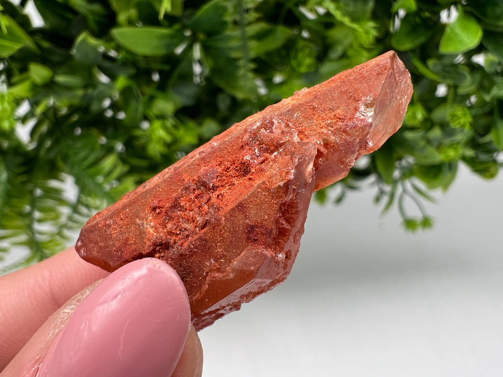 Red Hematite Quartz Specimen: Moroccan Phantom Crystal, Rare Mineral Collection