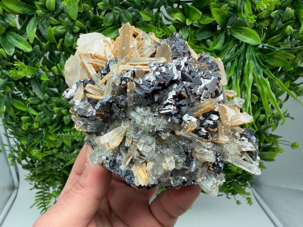 Galena Sphalerite Quartz Calcite Mineral Specimen: Krushev Dol Mine, Bulgaria