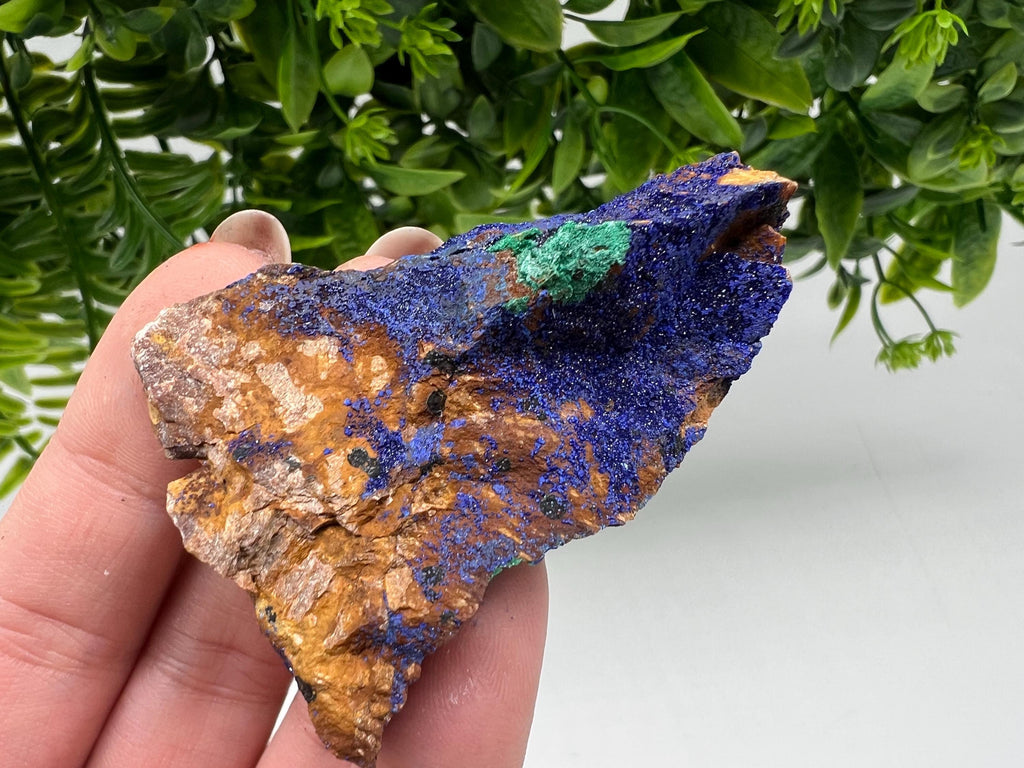 Azurite Malachite Mineral Specimen: Moroccan Blue-Green Crystal, Collector Stone