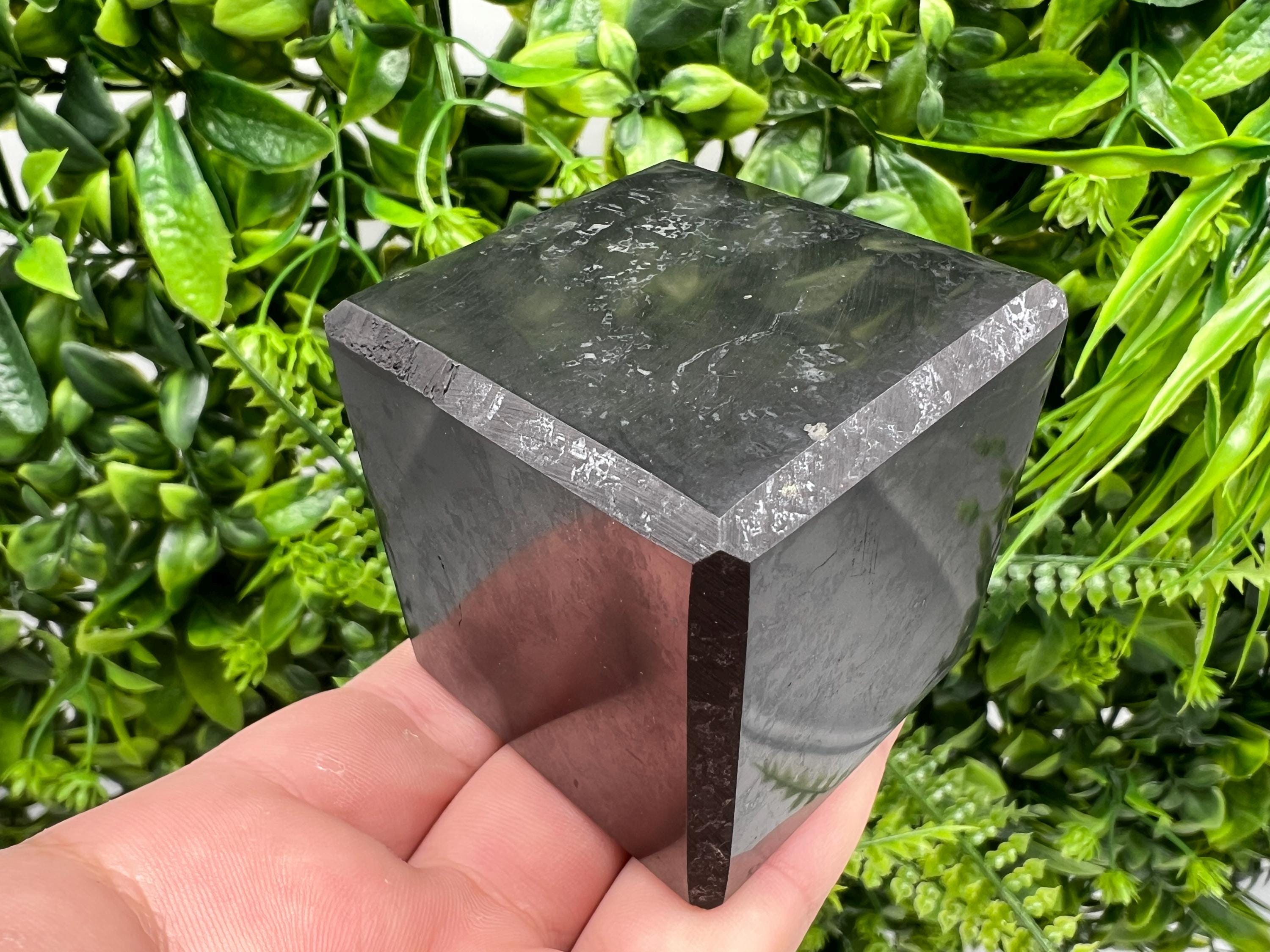 Shungite Crystal Cube (5cm): EMF & 5G Protection, Healing Stone