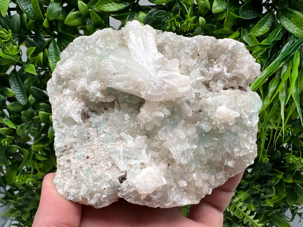 Transparent Apophyllite on Chalcedony, India Mineral Specimen