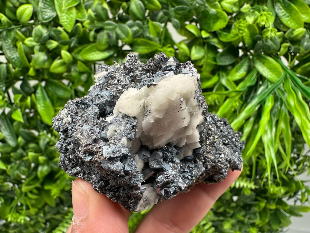 Galena Sphalerite Mineral Specimen: Calcite, Borieva Mine