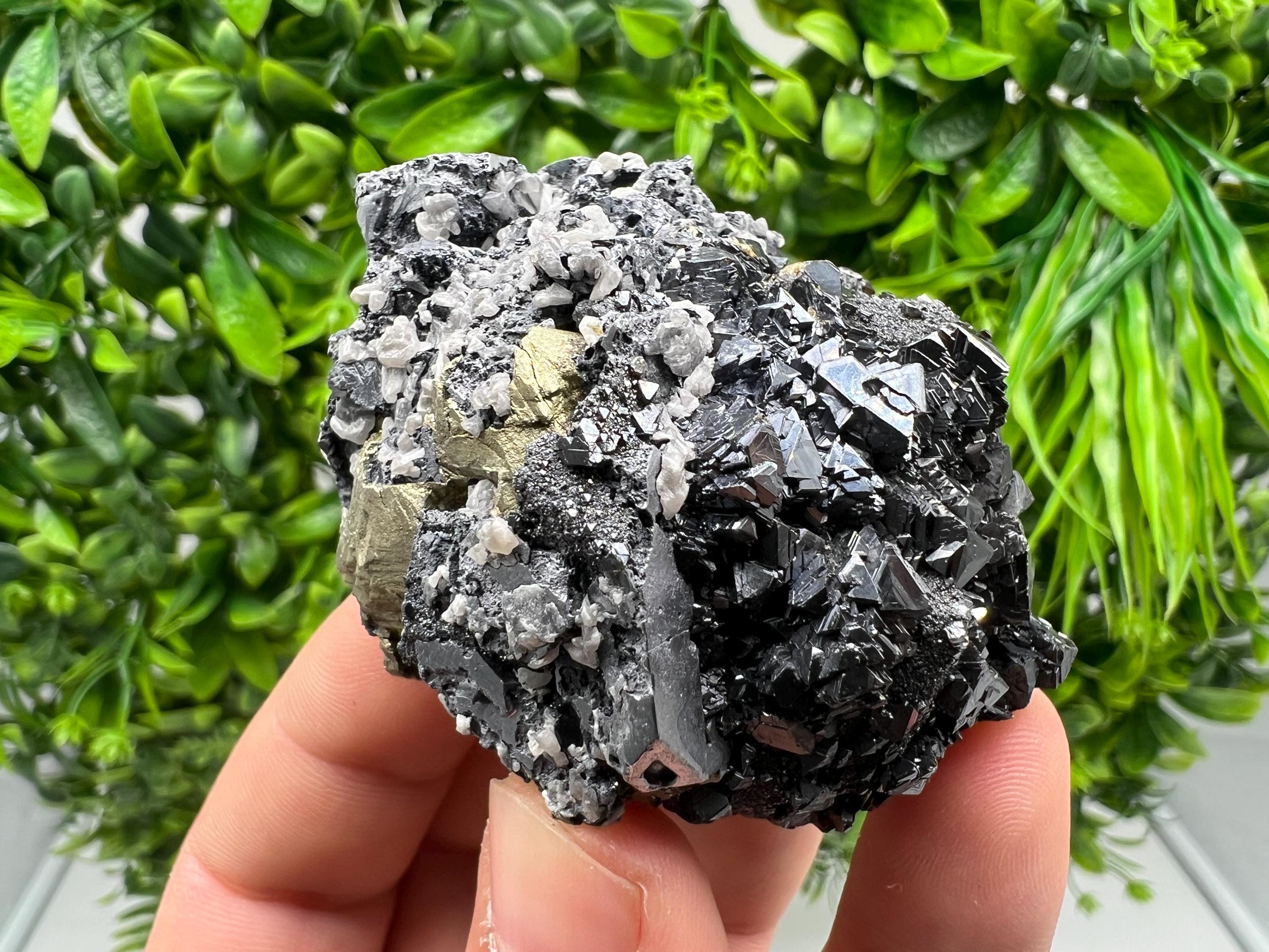 Aesthetic Natural shiny Galena whit Siderite and Quartz from 9 th September mine,Bulgaria,collection specimen,rare galena,Galena cluster