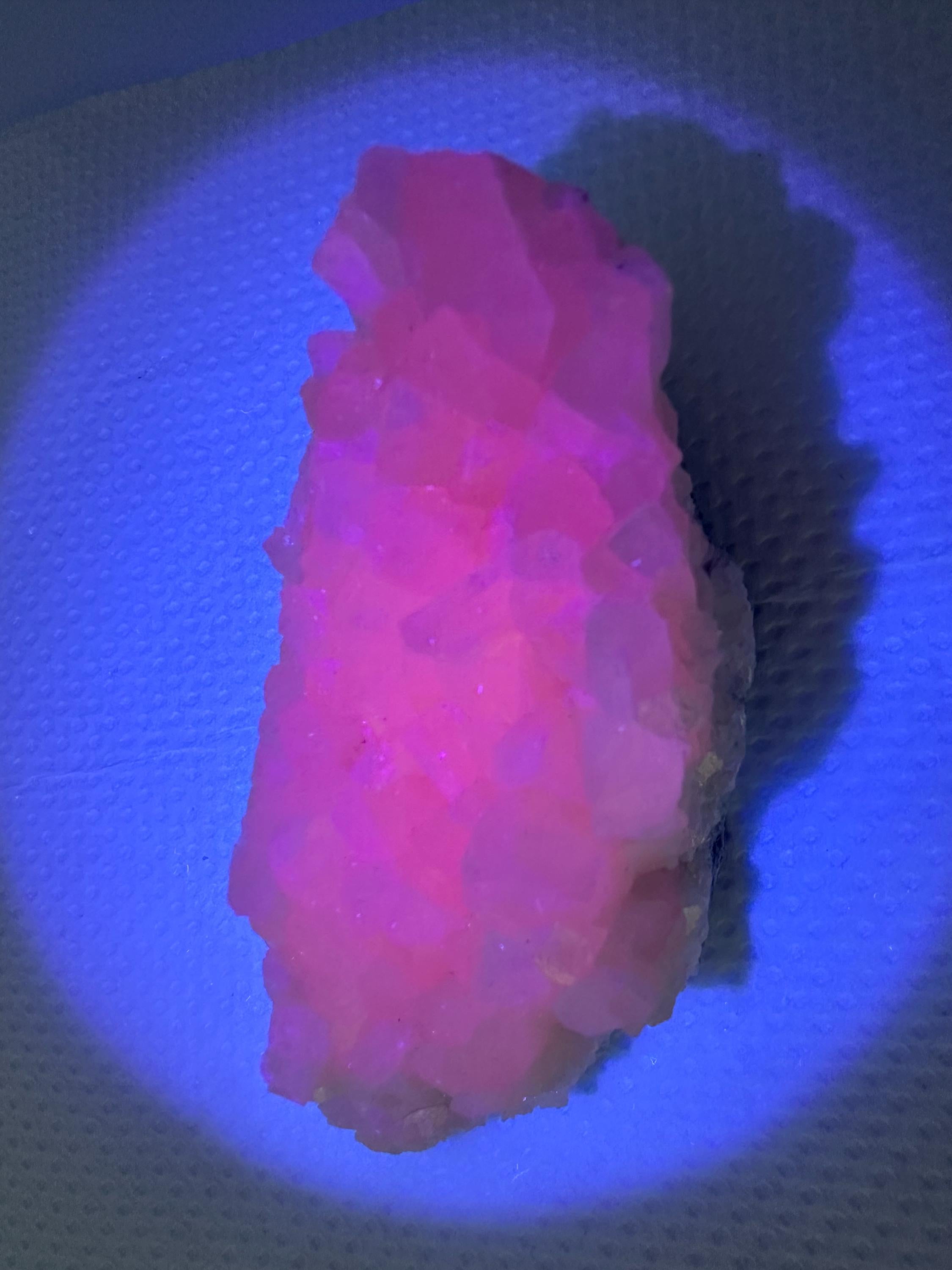 UV Reactive Mangano Calcite Crystal: Androvo Mine, Bulgaria