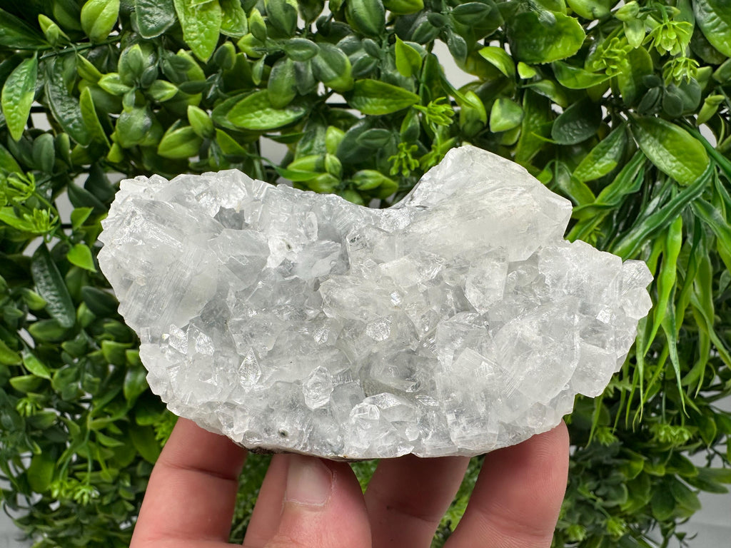 Transparent Apophyllite on Chalcedony, India Mineral Specimen