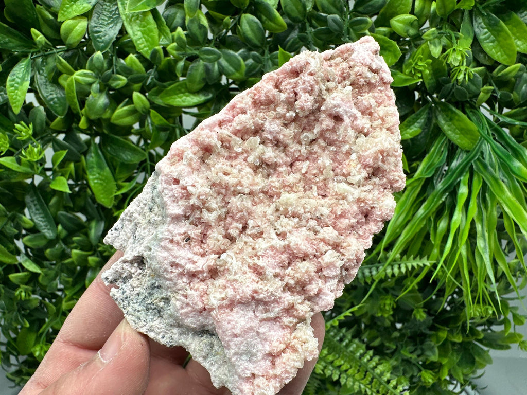 Rhodochrosite on Quartz: Pink Mineral Specimen, Starnica Mine