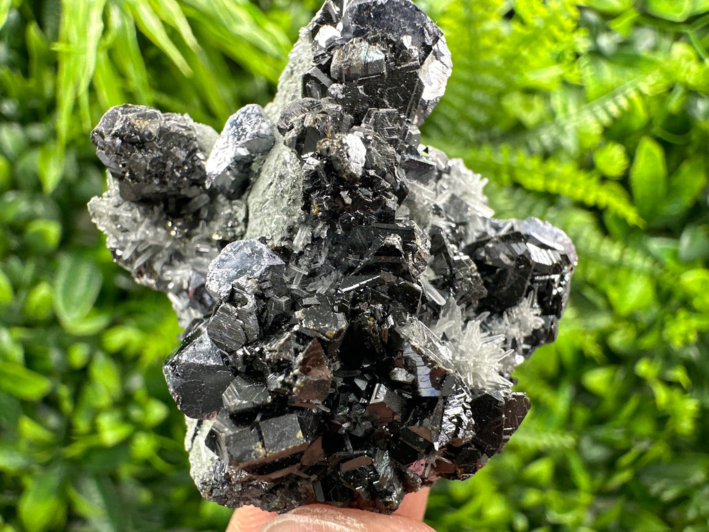 Galena Sphalerite on Needle Quartz: Borieva Mine Crystal, Bulgaria