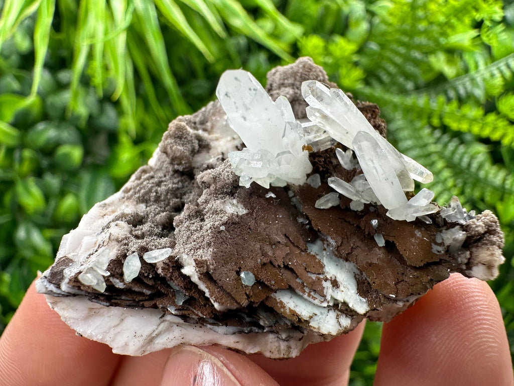 Quartz with Chlorite, Rhodochrosite, Siderite Crystal Home Decor