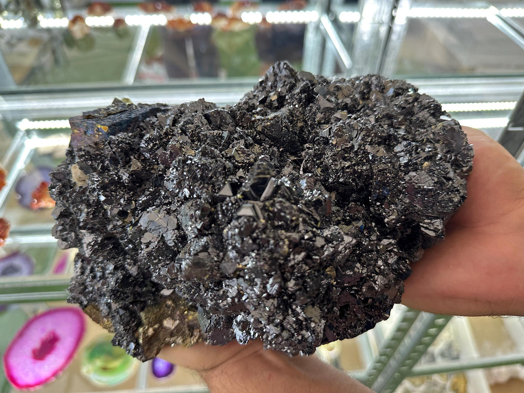 EXTRA LARGE,Incredible Black Sphalerite whit Chalcopyrite,Pyrite,Bornite,Covelline from Borieva mine,Madan,Bulgaria,collection specimen,gift