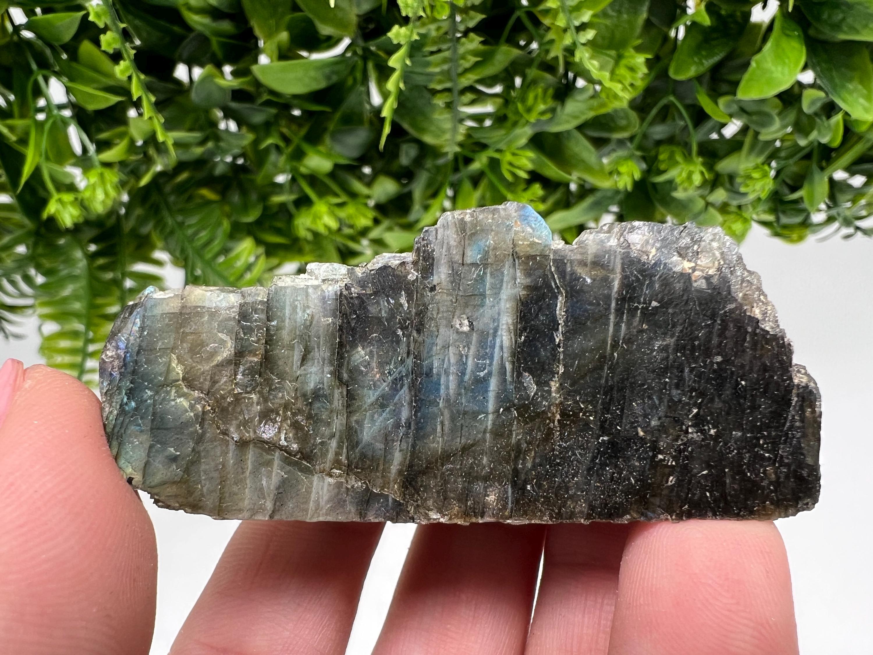 Polished Labradorite Slab: Multifire Crystal Decor - 7x3.3x2.5cm