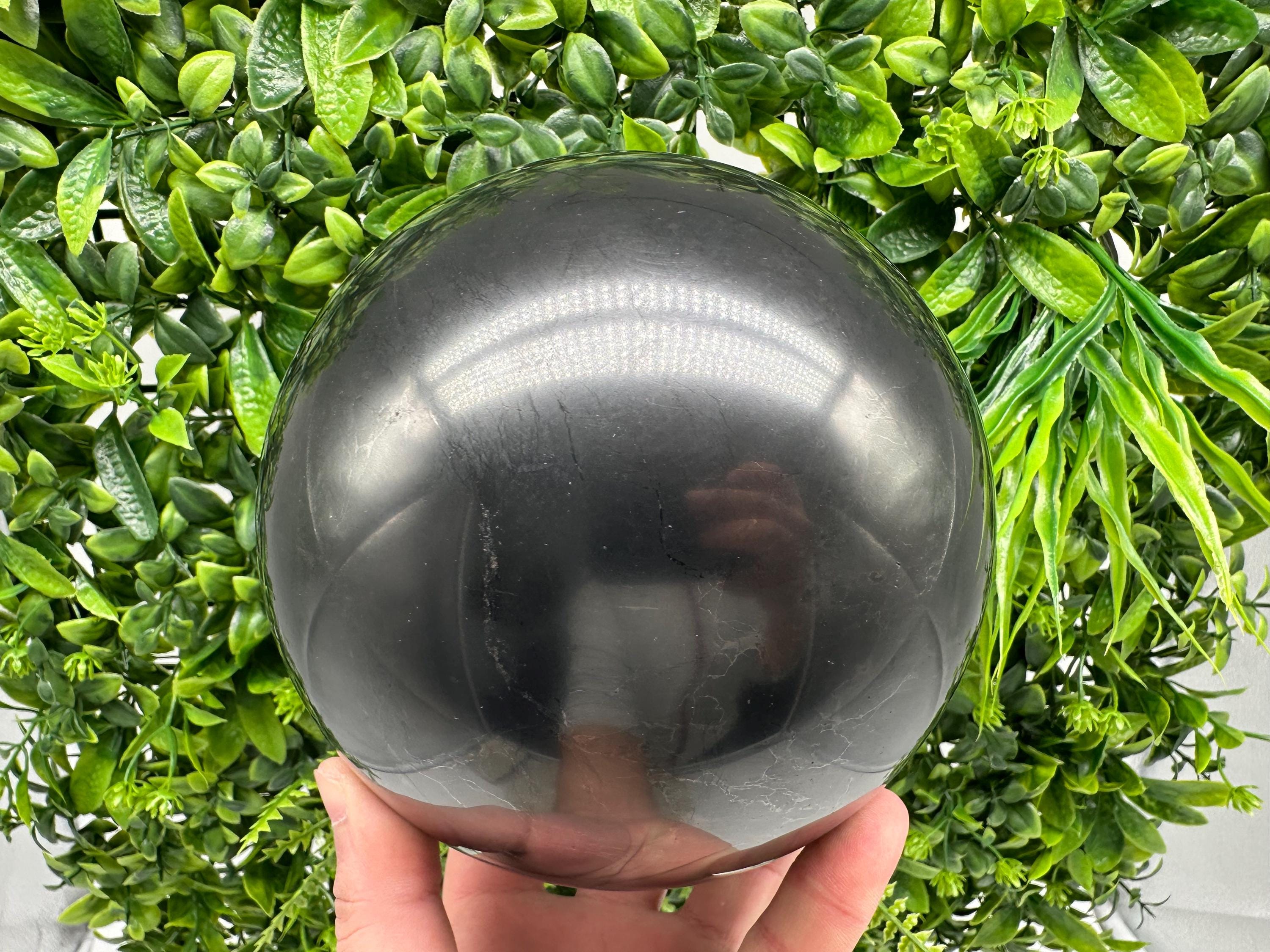 Large 20cm Shungite Sphere: EMF Protection, Healing Crystal