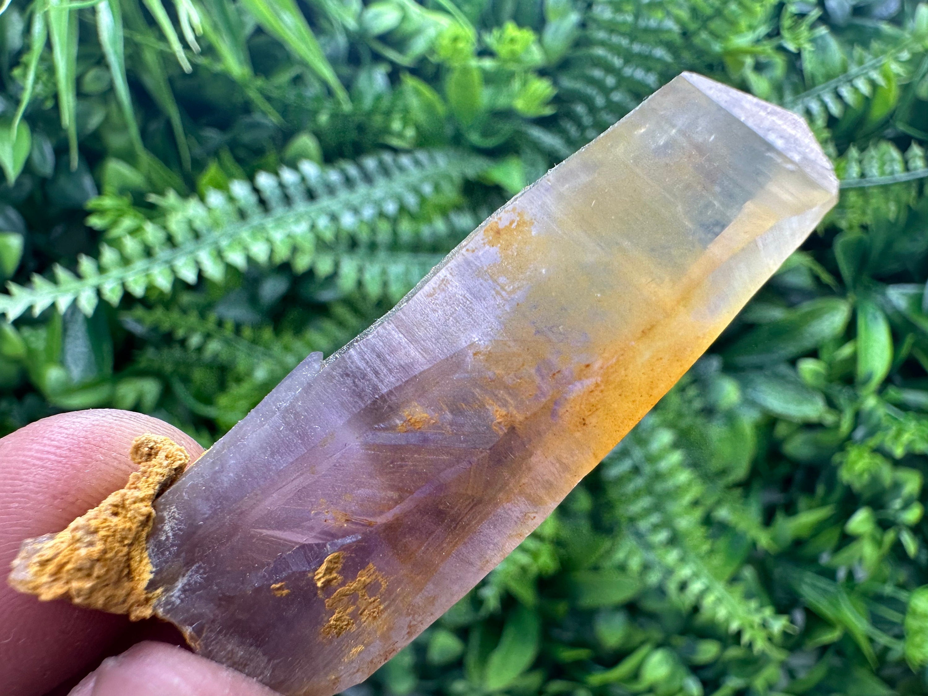Phantom Amethyst Crystal with Cerusite, Bulgaria Mineral Specimen
