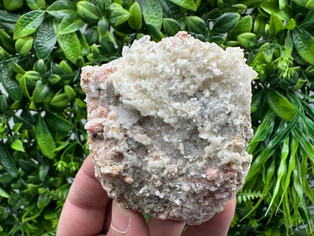 Rhodochrosite on Quartz Specimen, Starnica Mine, Bulgaria