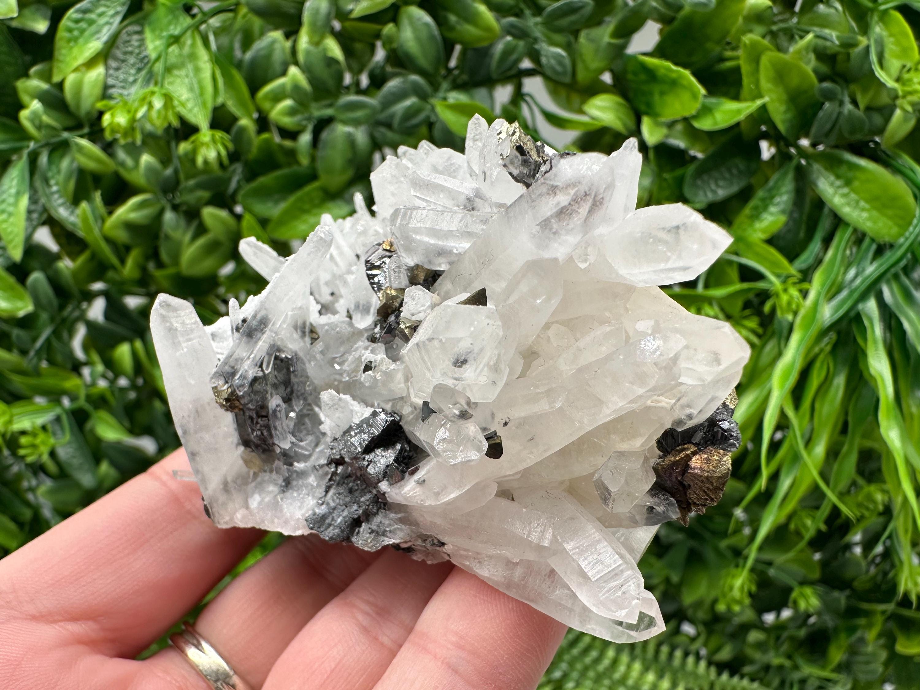 Wonderful Sphalerite Chalcopyrite on  Quartz whit Galena feom 9 th September mine,Bulgaria,natural,collection mineral specimen,gift