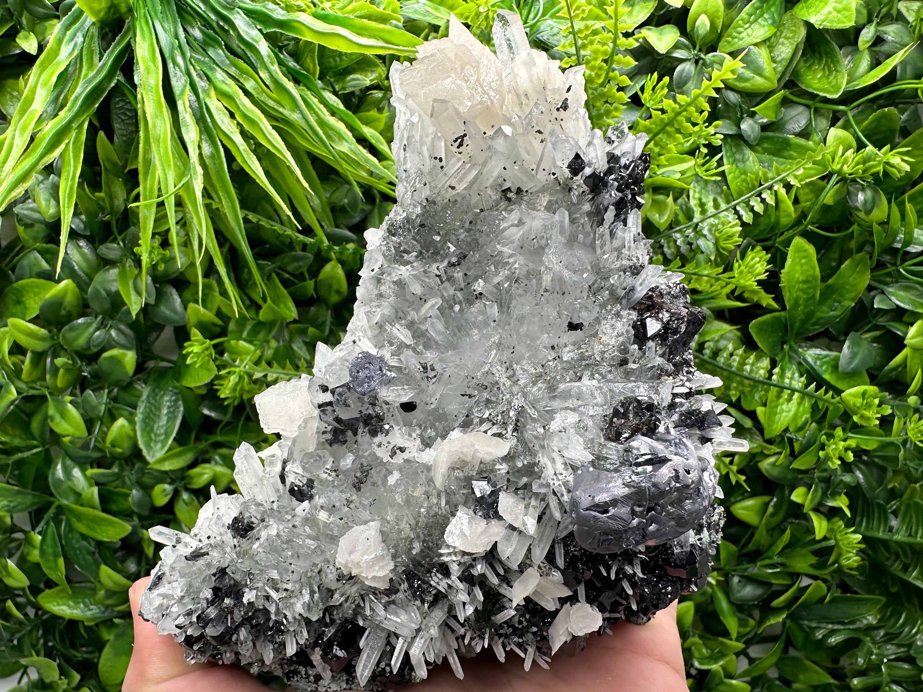 Galena Sphalerite Calcite on Quartz, Borieva Mine Bulgaria