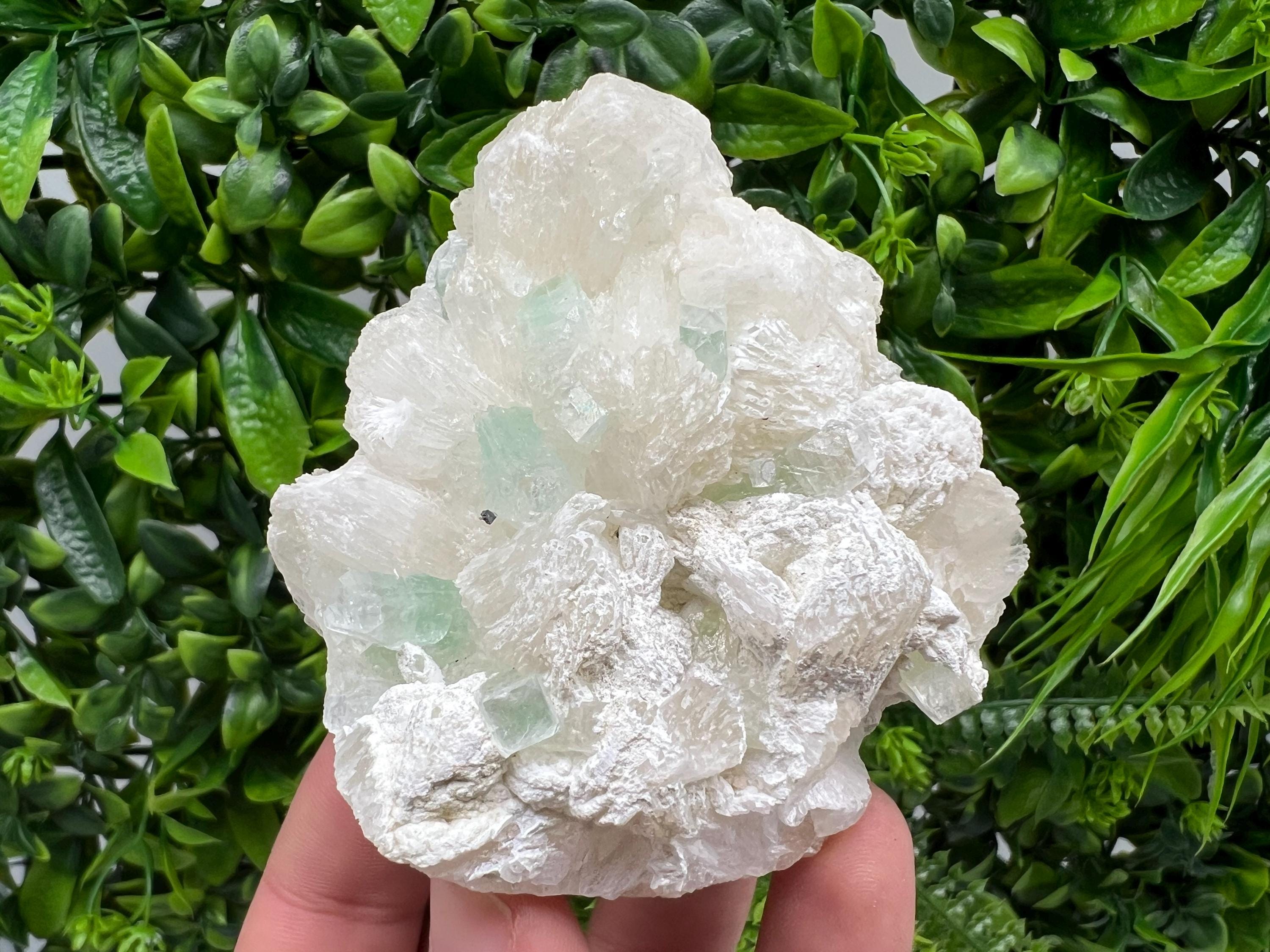 Transparent Apophyllite on Chalcedony Specimen, India Minerals