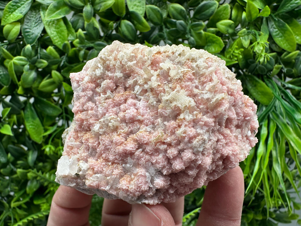 Rhodochrosite on Quartz, Starnica Mine, Bulgaria
