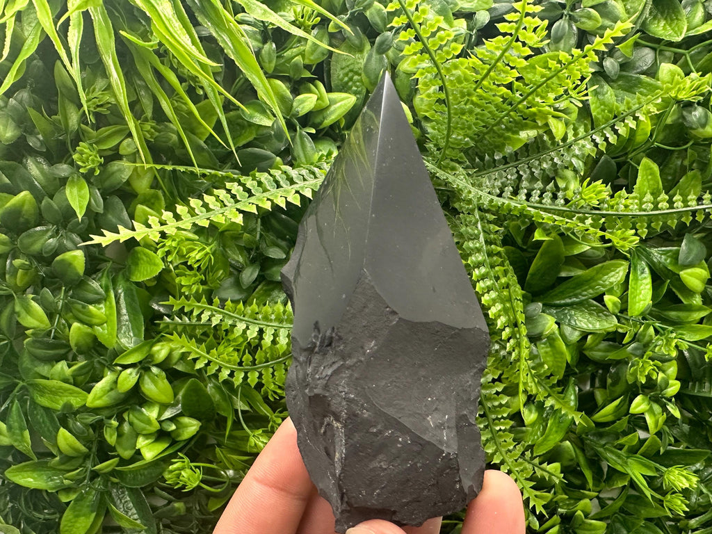 10cm Polished Shungite Crystal: EMF Protection Stone