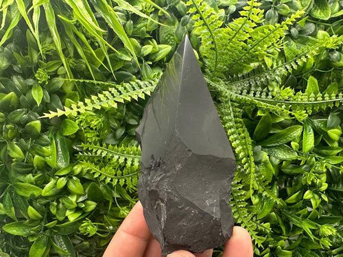 10cm Polished Shungite Crystal: EMF Protection Stone