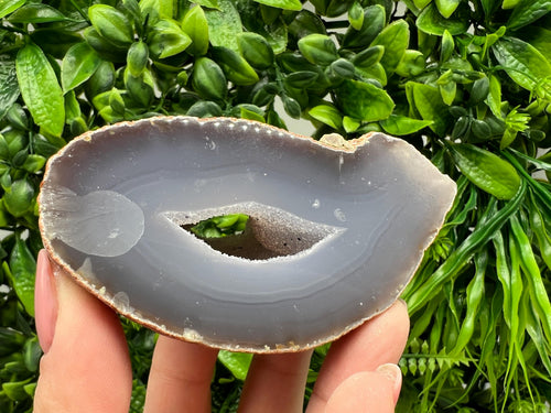 Blue Agate Druzy Geode, Natural Quartz Crystal (10/4/5cm)