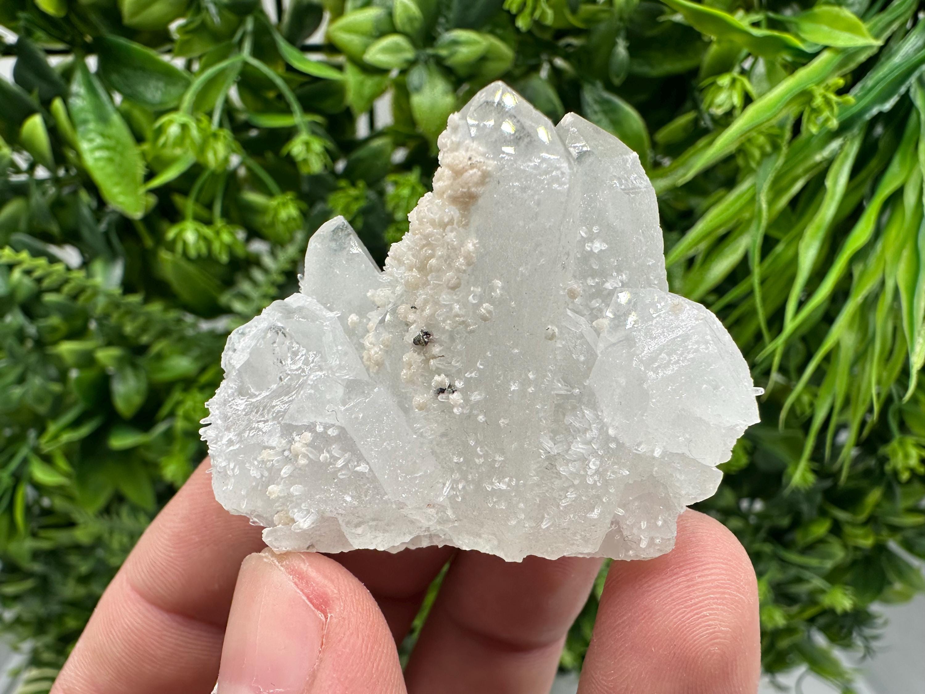 Calcite on Quartz,Pyrite Mineral Specimen Krushev dol  Mine, Bulgaria