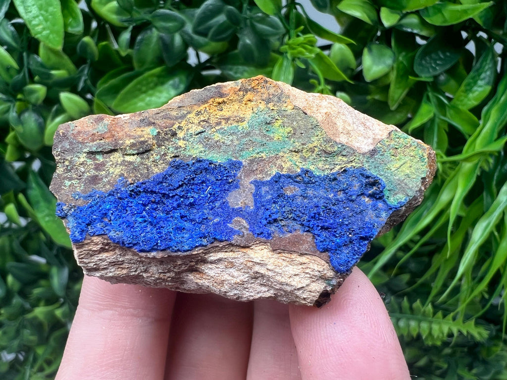 Azurite Malachite Mineral Specimen: Moroccan Blue-Green Crystal, Collector Stone